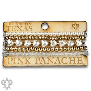 Puffed heart acrylic pearl bracelet