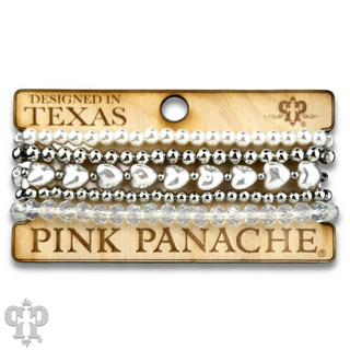 Puffed heart acrylic pearl bracelet