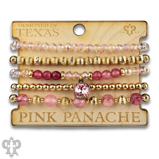 Gold and glass bead bracelet with Austrian crystal