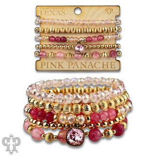 Gold and glass bead bracelet with Austrian crystal