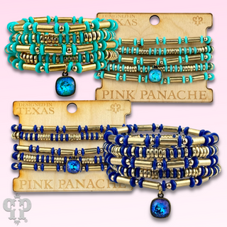 Disc and tube bead bracelet with Austrian crystal