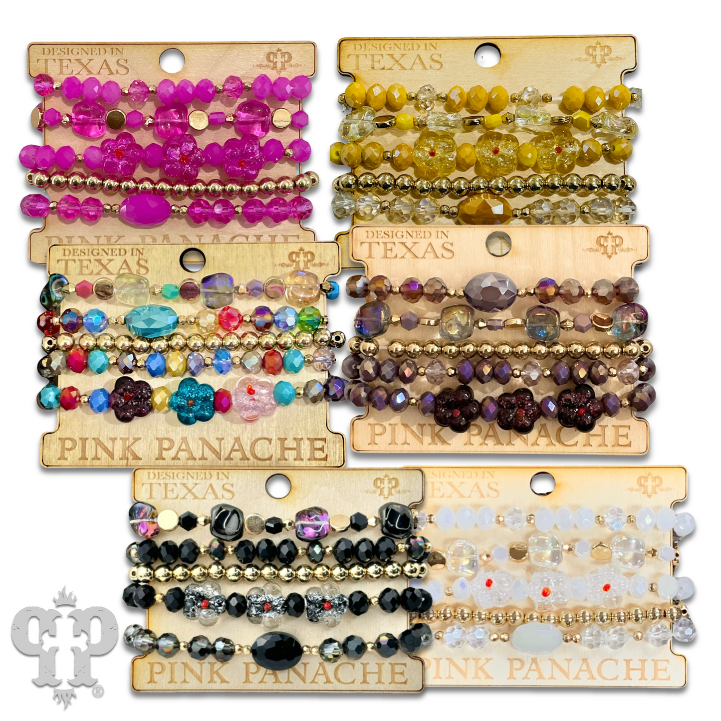 Glass bead variety mix bracelet stack
