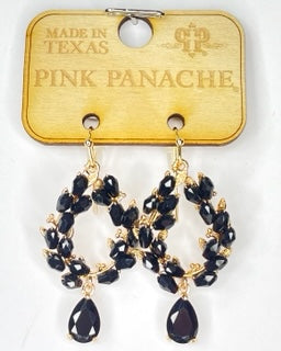 Black laurel teardrop earring, last call
