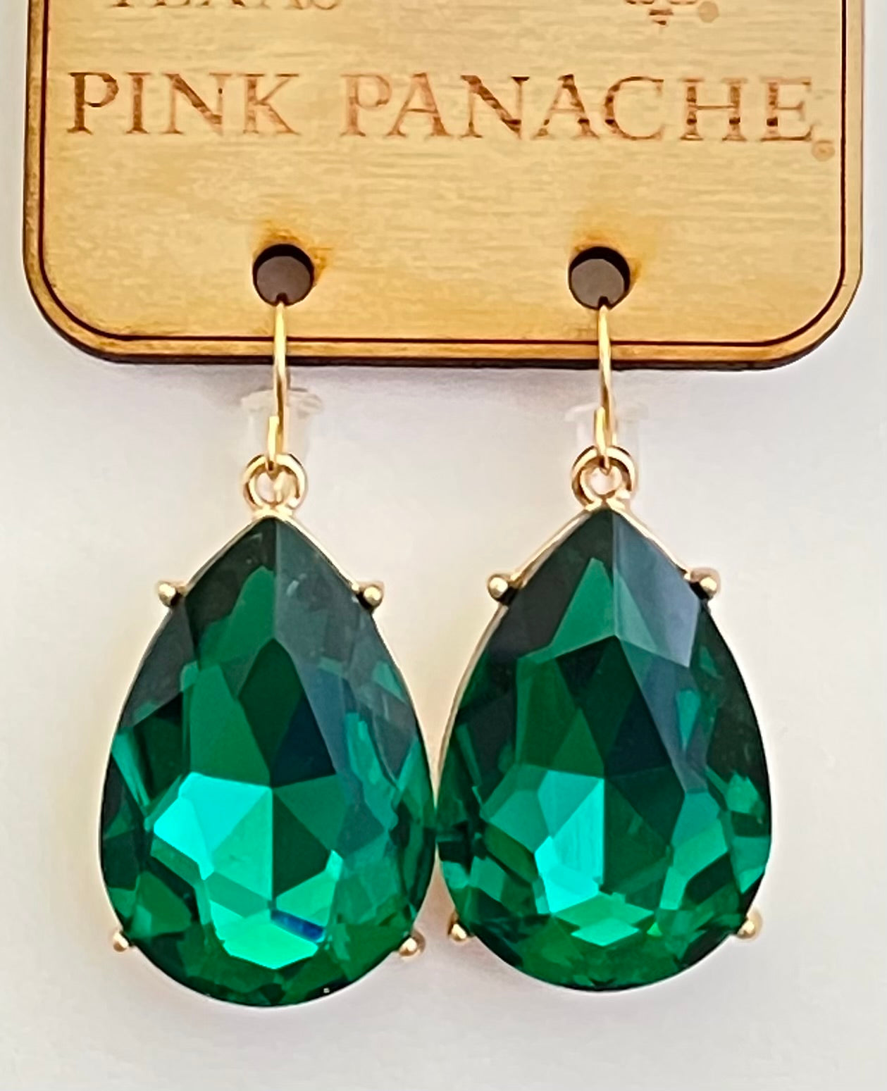 Large teardrop rhinestone charm earring