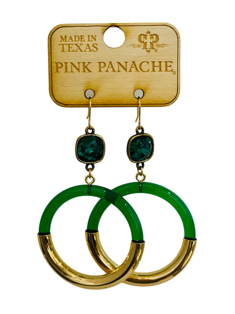 Large acrylic circle earring, Austrian crystal