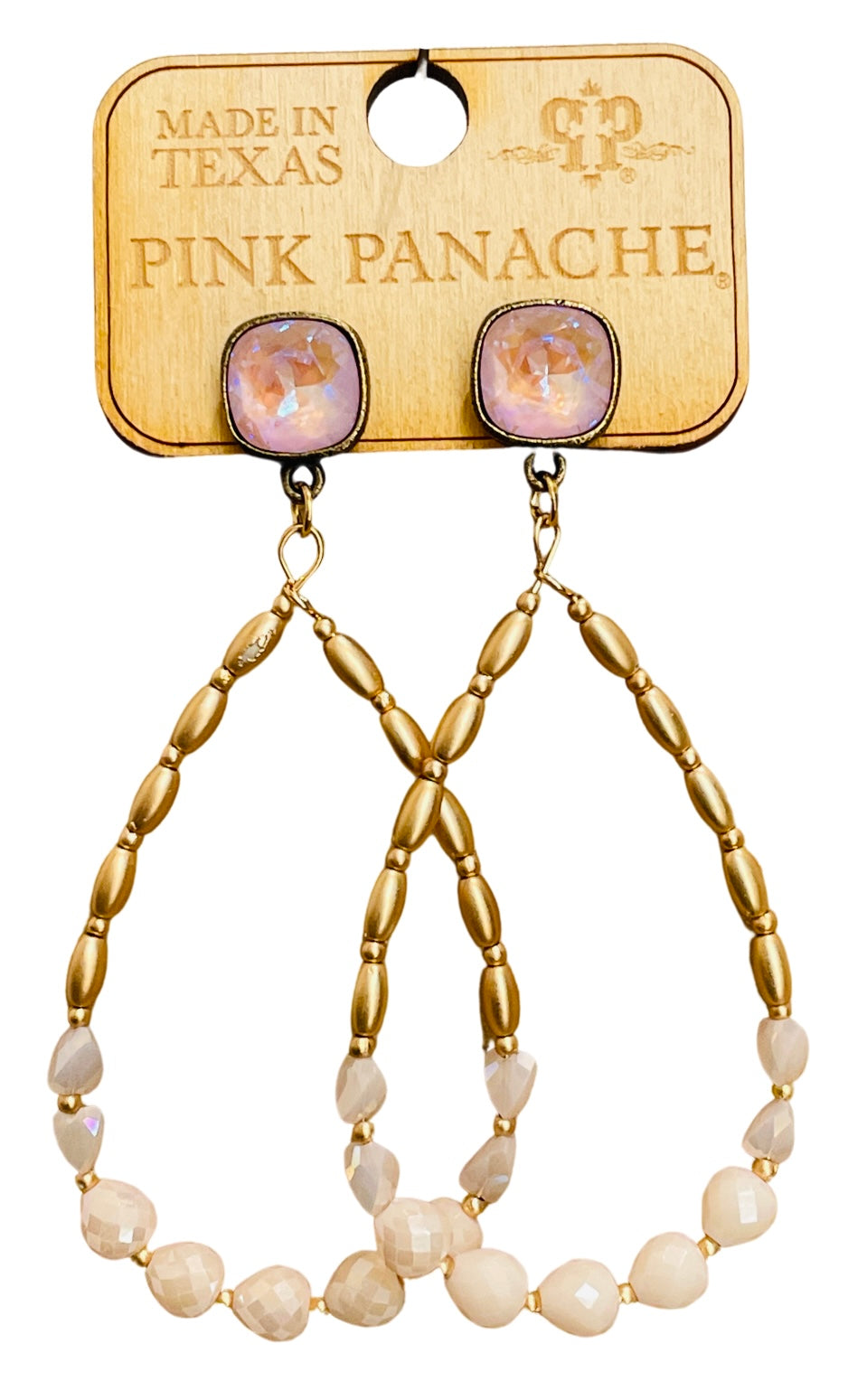 Rice and teardrop shaped earring with Austrian crystal