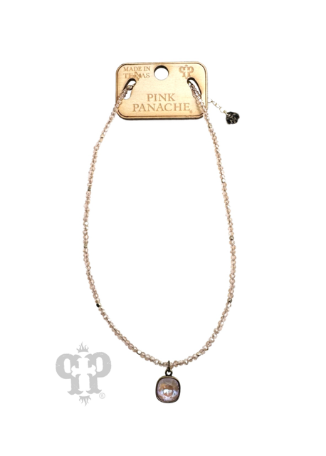 Faceted bead necklace with Austrian crystal