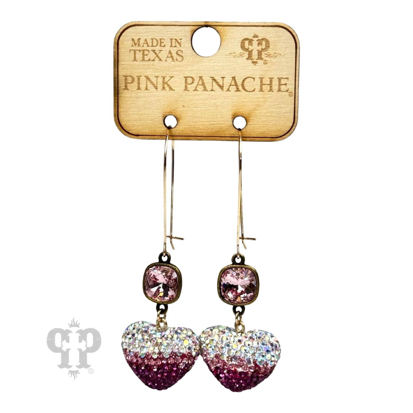 Pave rhinestone heart earring, Austrian crystal