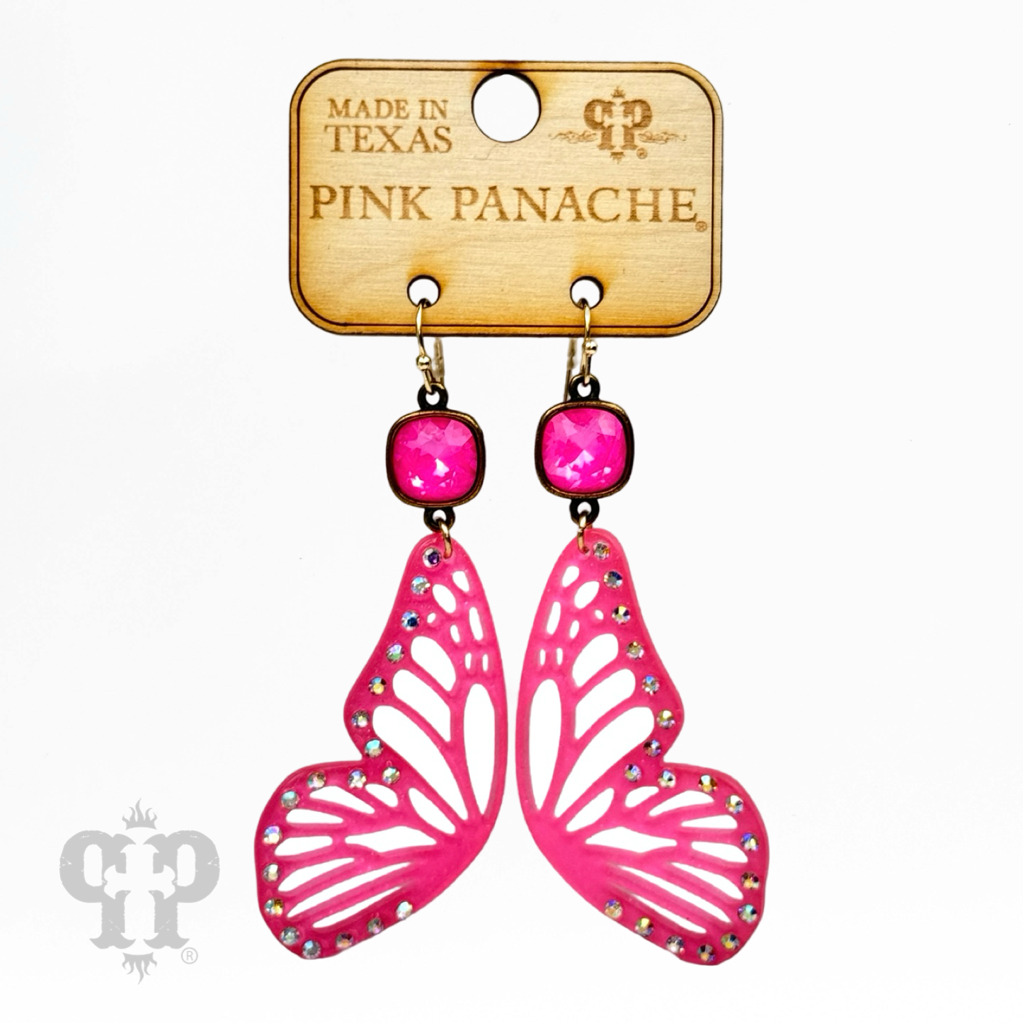 Butterfly wing earring, Austrian crystal