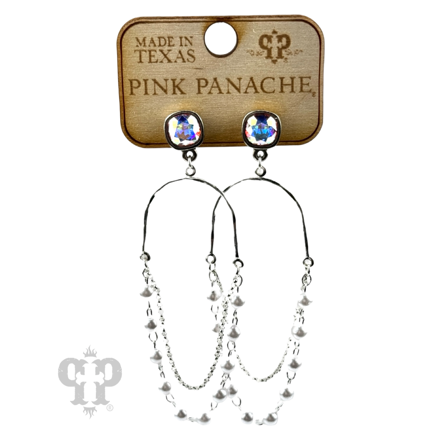Pearl swing earring, Austrian crystal