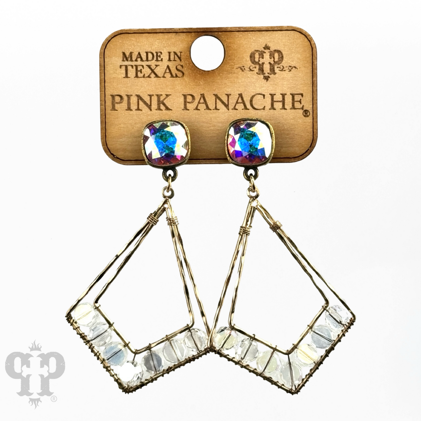 Pointed teardrop earring, Austrian crystal