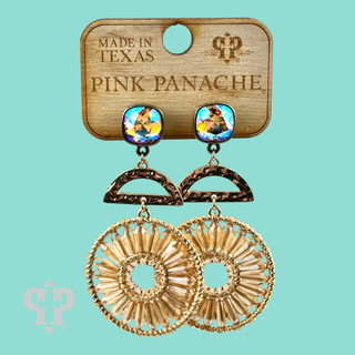 Modern circle earring, Austrian crystal