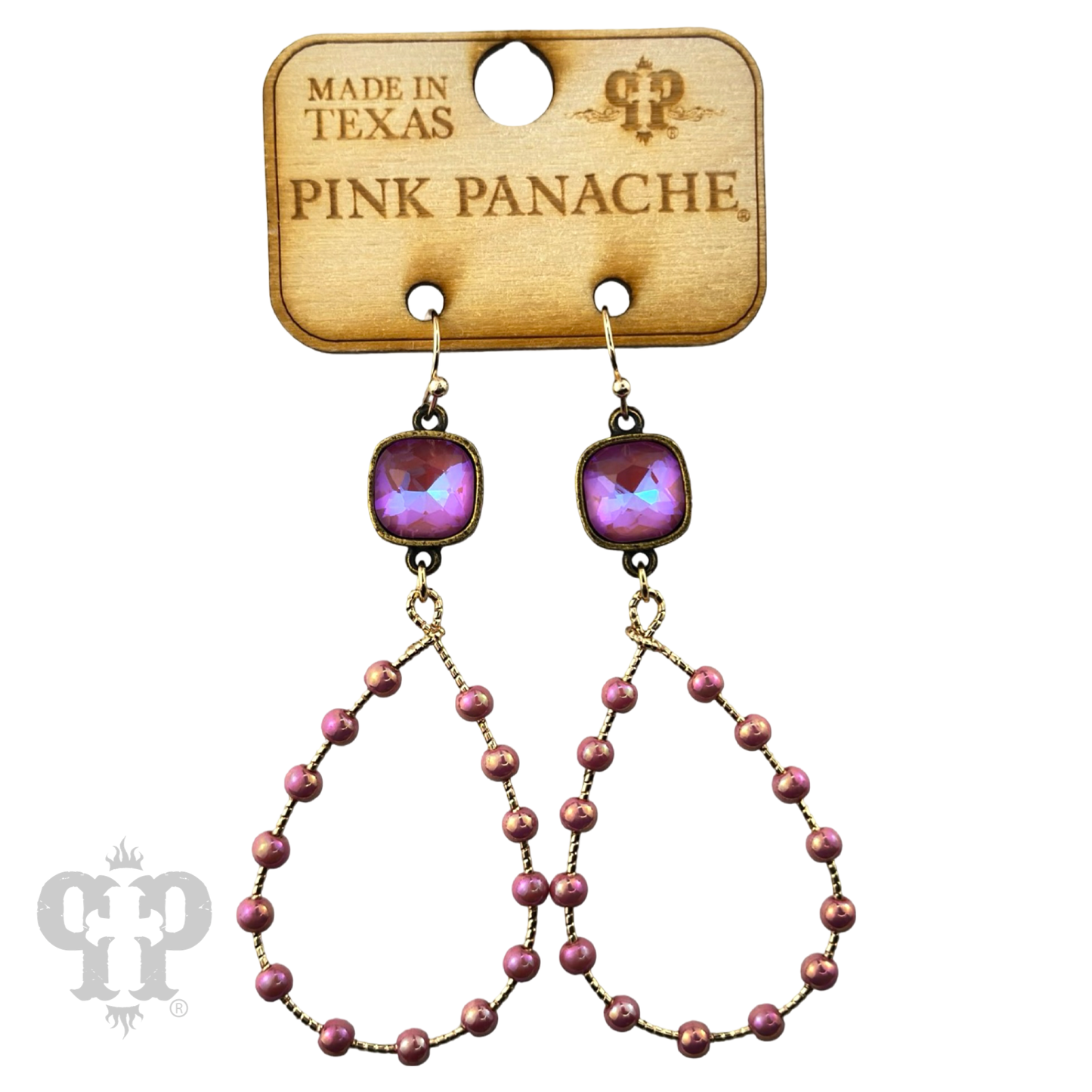 Iridescent teardrop earring, Austrian crystal