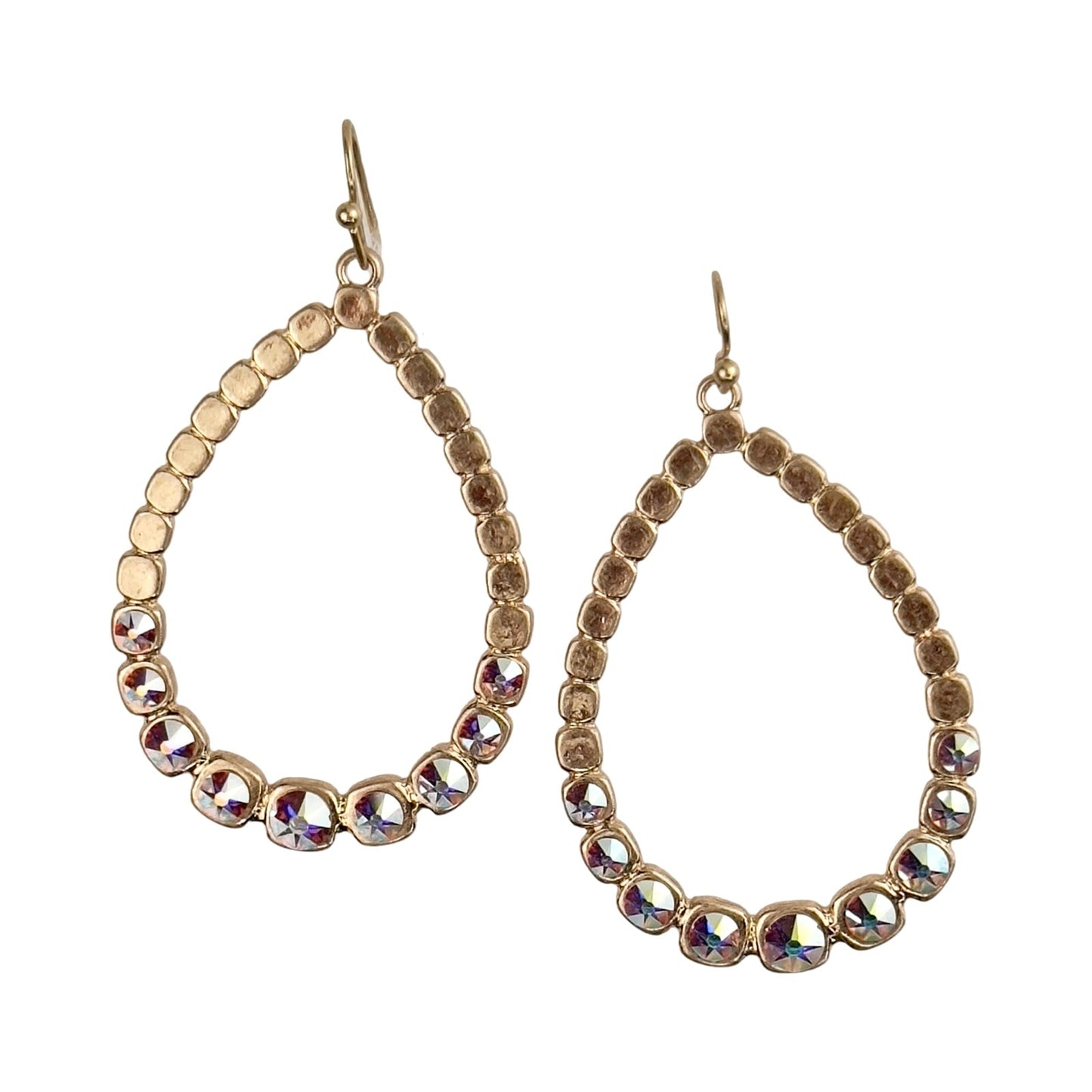 Matte finish teardrop earring, Austrian crystals