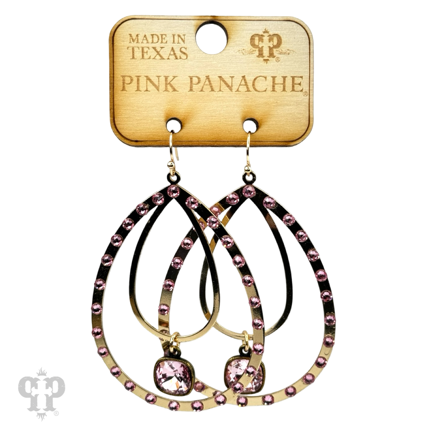 Double teardrop earring, Austrian crystal