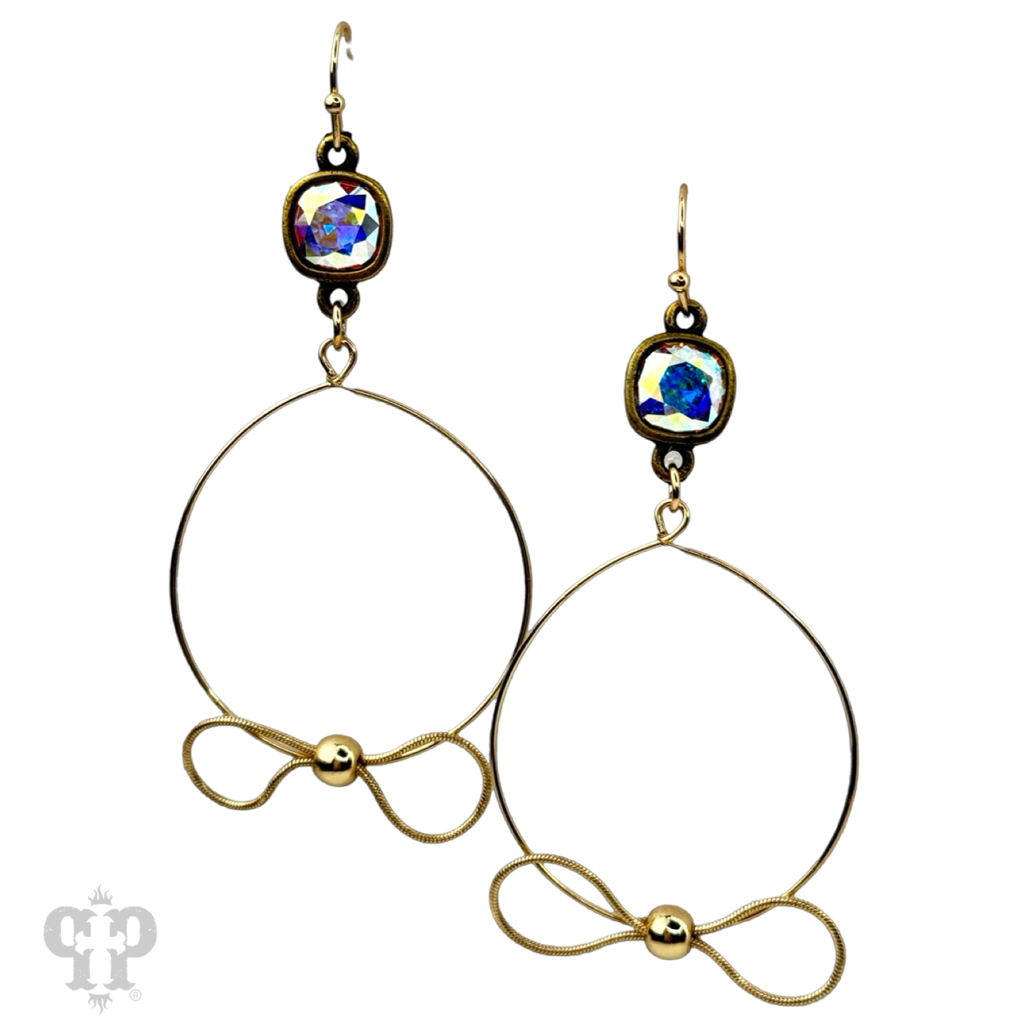 Crystal bow earring, Austrian crystal