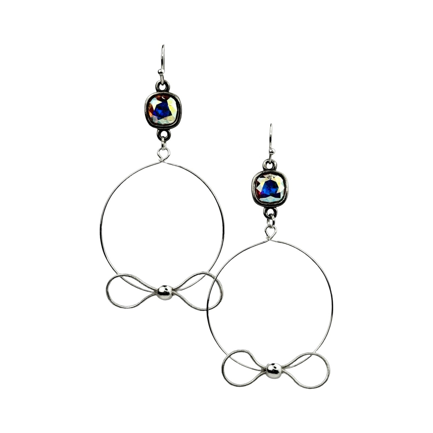 Crystal bow earring, Austrian crystal