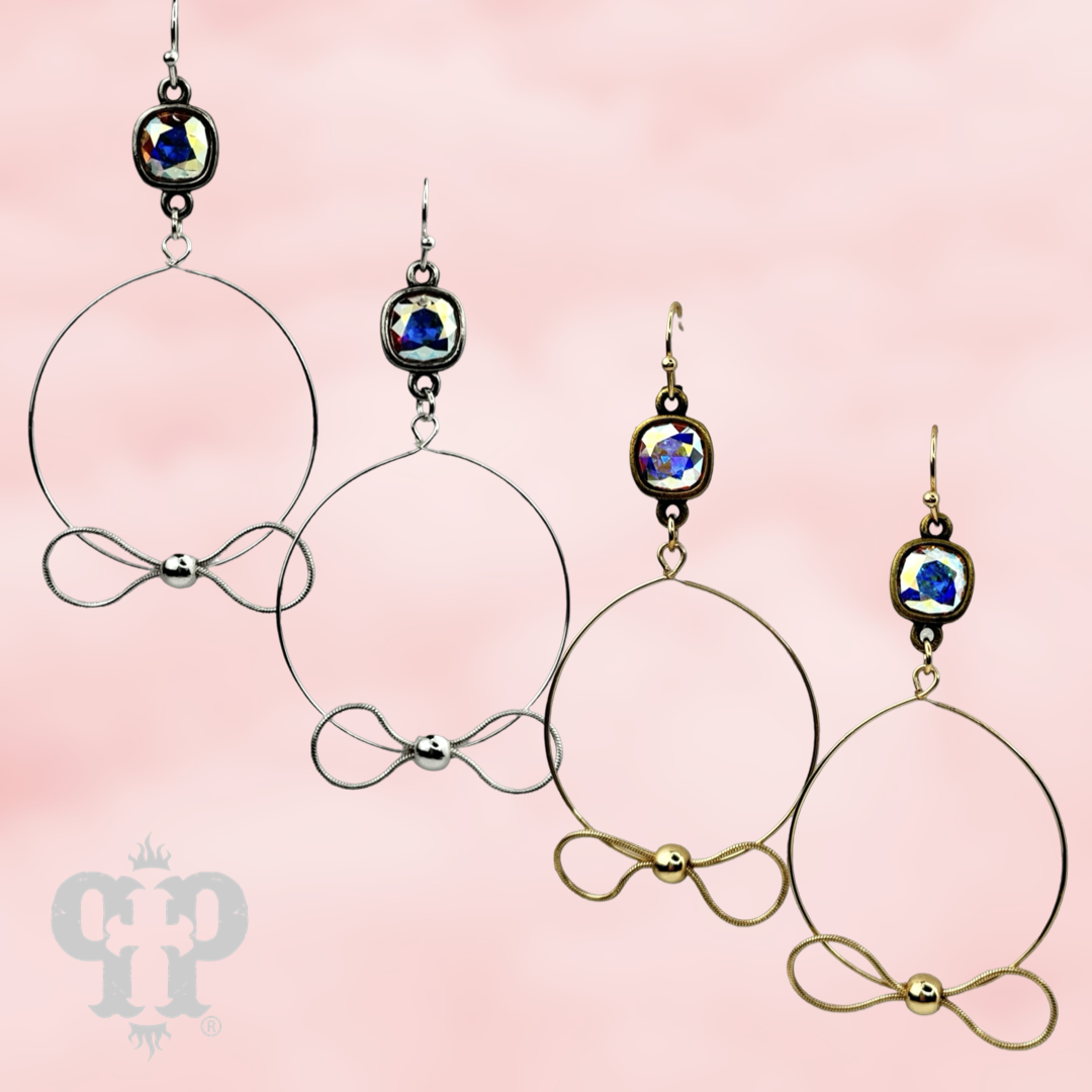 Crystal bow earring, Austrian crystal