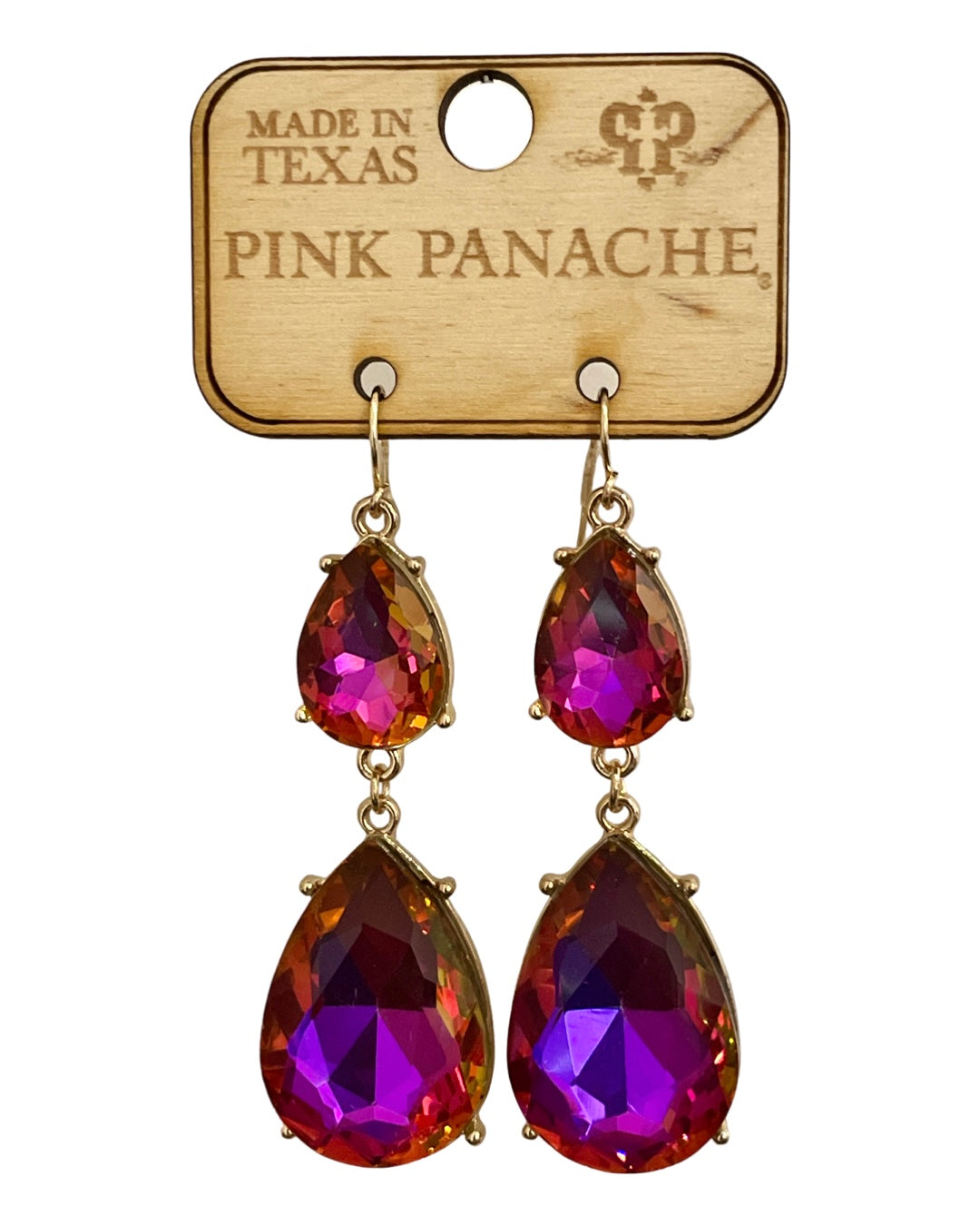 Rhinestone double teardrop earring