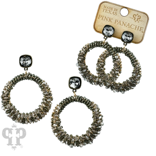 Bicone bead wrapped dangle earring with Austrian crystal