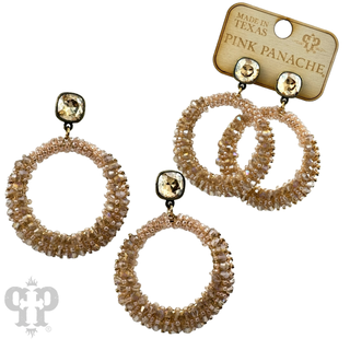 Bicone bead wrapped dangle earring with Austrian crystal