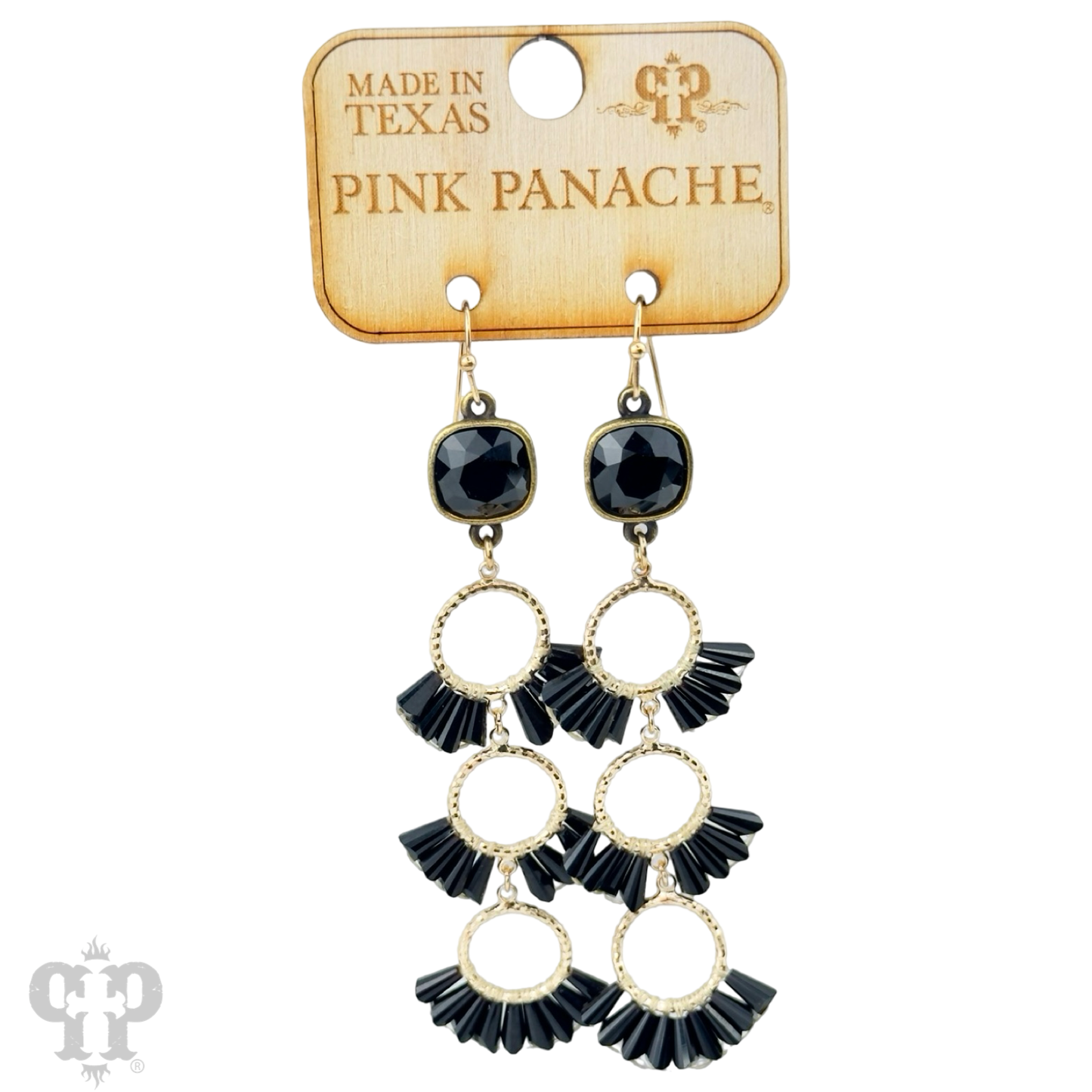 Triple fluted bead earring, Austrian crystal