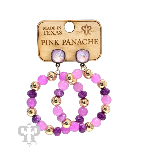 Round bead circle shape earring with Austrian crystal