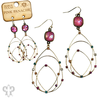 Rhinestone studded layered teardrop earring, Austrian crystal