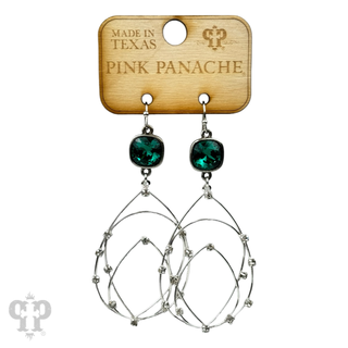 Rhinestone studded layered teardrop earring, Austrian crystal