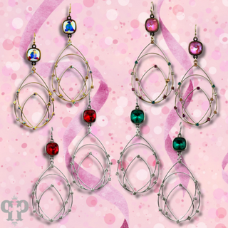 Rhinestone studded layered teardrop earring, Austrian crystal