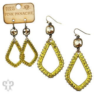 Tinsel wrapped diamond teardrop, Austrian crystal