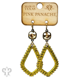 Tinsel wrapped diamond teardrop, Austrian crystal