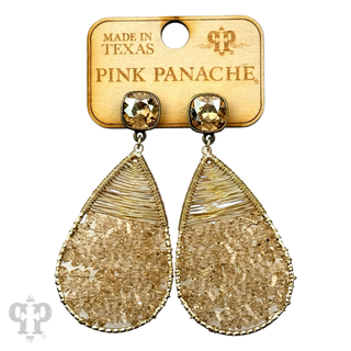 Faceted bead and wire wrapped teardrop earring, Austrian crystal