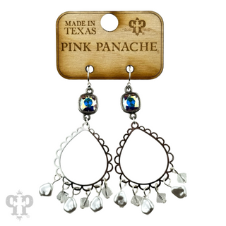 Pearl bead and teardrop earring, Austrian crystal