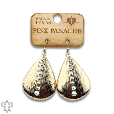 Large raindrop earring with Austrian crystals