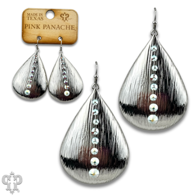 Large raindrop earring with Austrian crystals