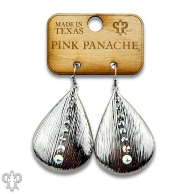 Large raindrop earring with Austrian crystals