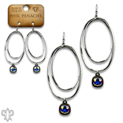 Double oval earring with Austrian crystal