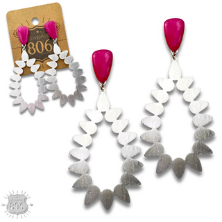 Silver cutwork teardrop earring