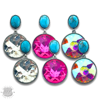 Round rhinestone post earring