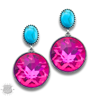 Round rhinestone post earring