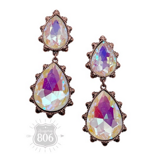 Western rhinestone teardrop earring