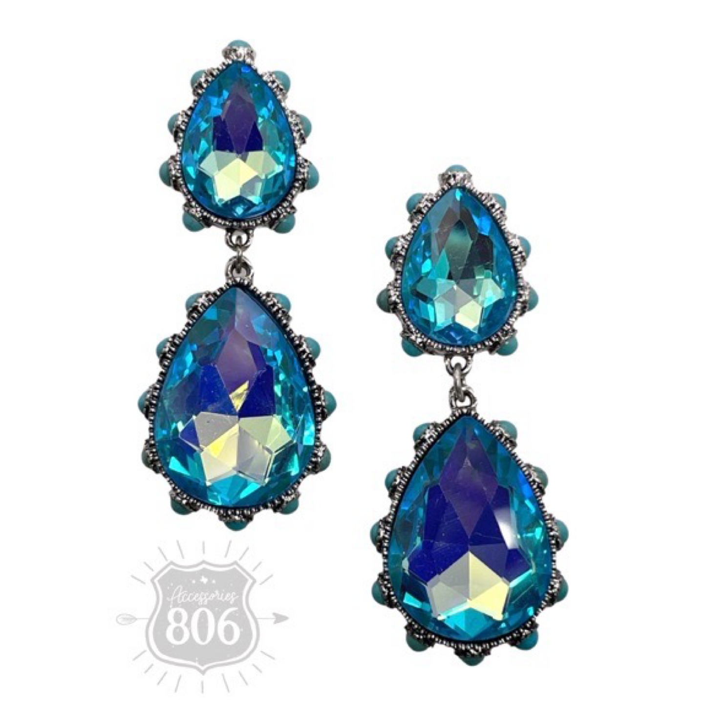 Western rhinestone teardrop earring