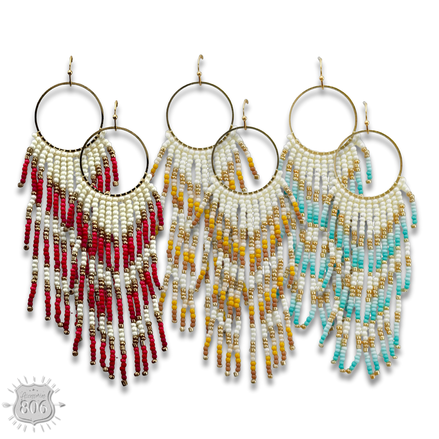 Bead fringe earring