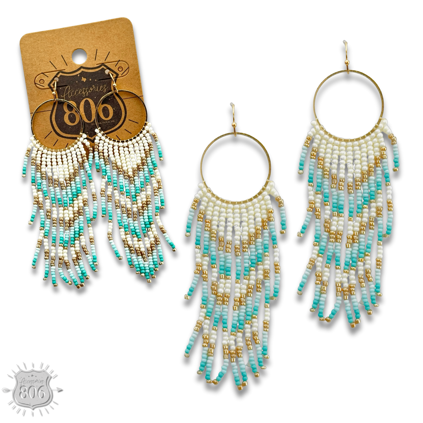 Bead fringe earring