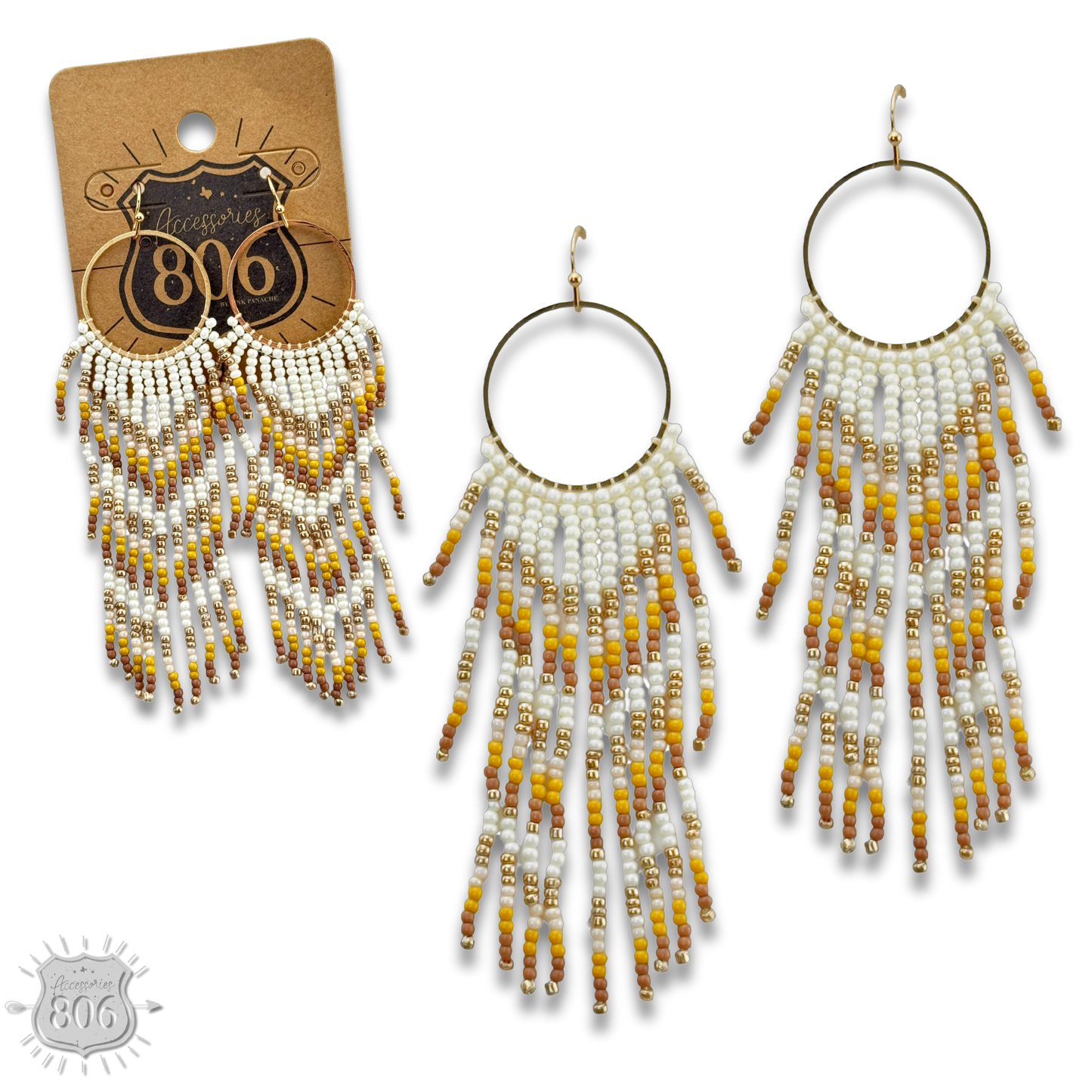 Bead fringe earring