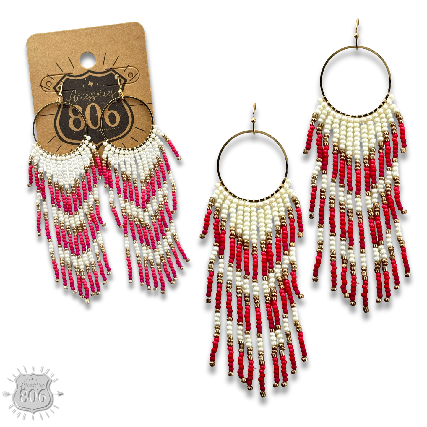 Bead fringe earring