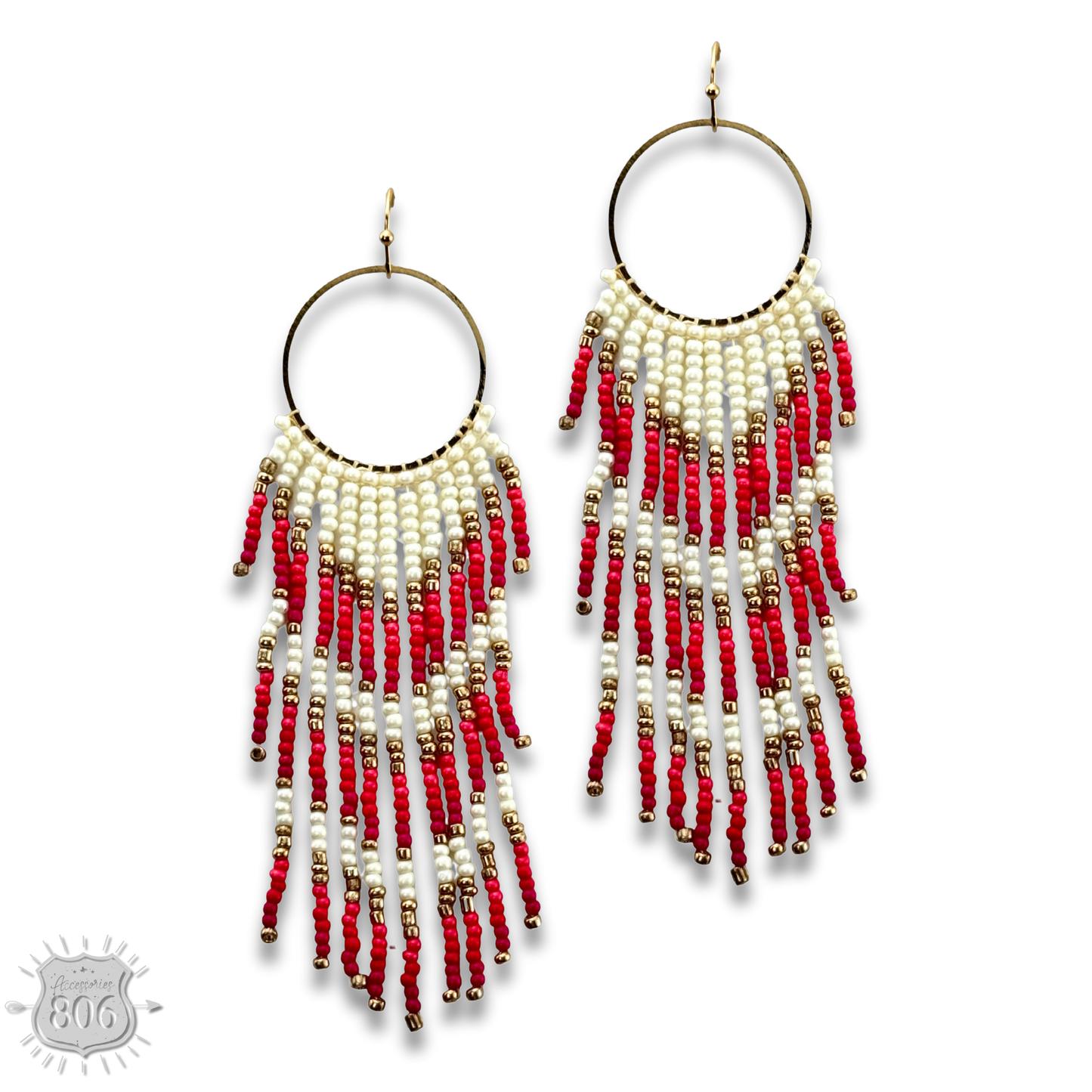 Bead fringe earring