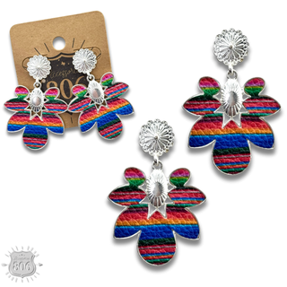 Serape flower earring