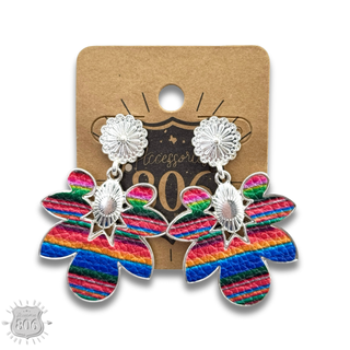 Serape flower earring